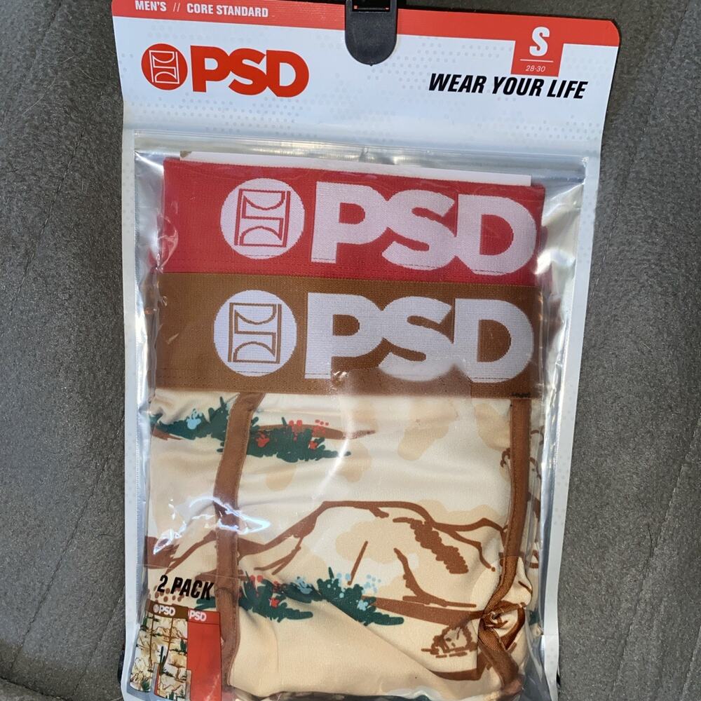 PSD Underwear Men’s Boxer Briefs Small “Dusty Trail” New Unopened